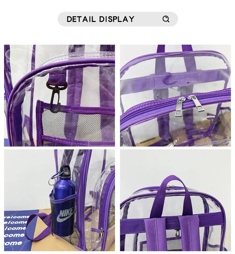 Transparent Shoulder Bag | Unisex Large Capacity Waterproof Multifunctional Backpack for Men & Women