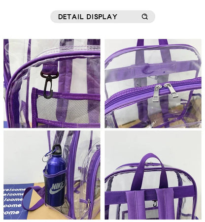 Transparent Shoulder Bag | Unisex Large Capacity Waterproof Multifunctional Backpack for Men & Women