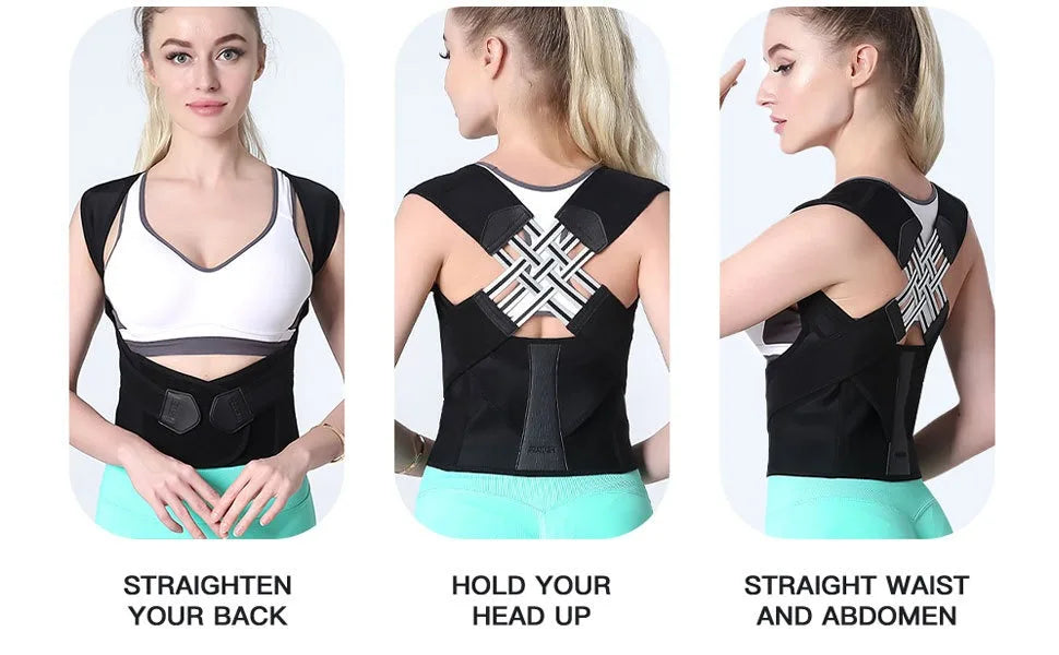 Magnetic Therapy Back Posture Corrector — Adjustable Shoulder Support for Sitting Posture | Breathable & Body Shaping Brace