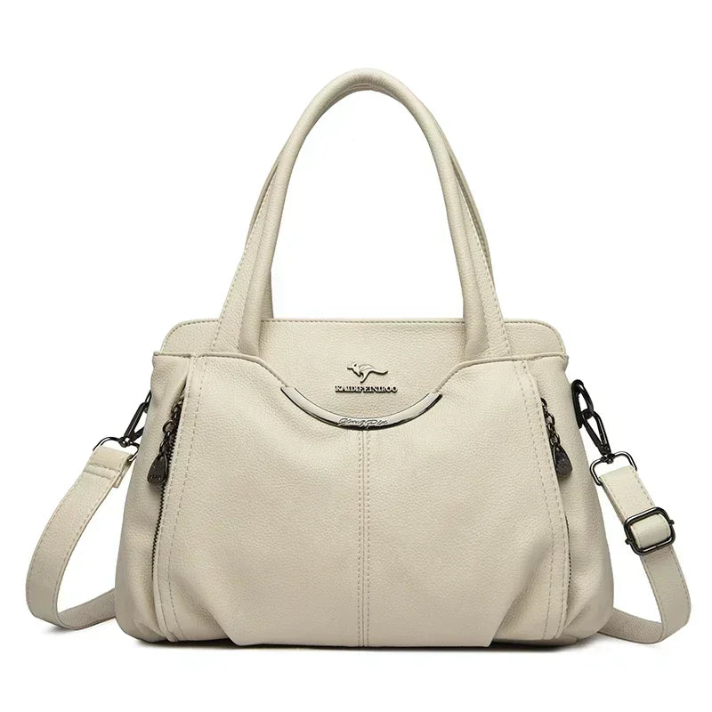 Luxury Women’s Leather Casual Tote Bag – High Quality Large Shoulder & Crossbody Handbag