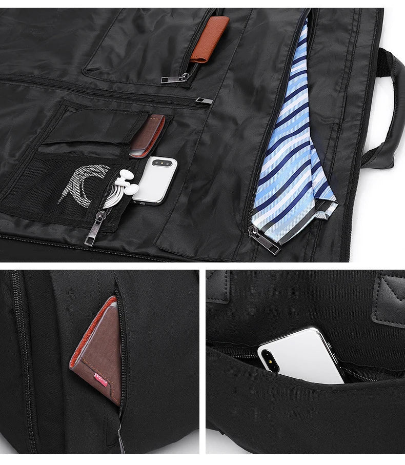 Convertible Garment Bag for Travel - Large Capacity Duffel with Shoe Pouch for Weekend & Business Trips (XM130)