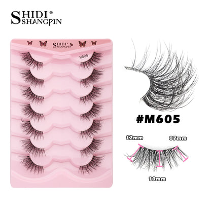 SHIDISHANGPIN 3D Half Cat Eye Lashes – Natural Winged Fox Faux Mink Eyelashes for Makeup