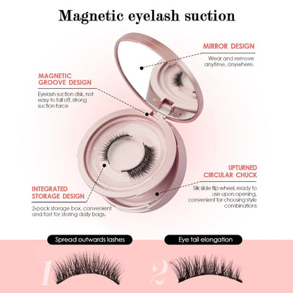 Handmade 3D Magnetic Mink Eyelashes – 1/2 Pairs Reusable False Lashes with Tweezers for Natural Long Look Makeup