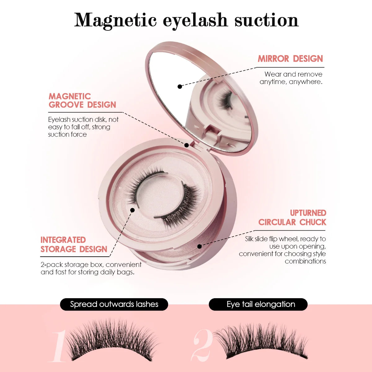 Magnetic Eyelashes Set – 3D Mink Reusable False Lashes 1/2 Pairs with Tweezers, Natural Long Makeup Kit