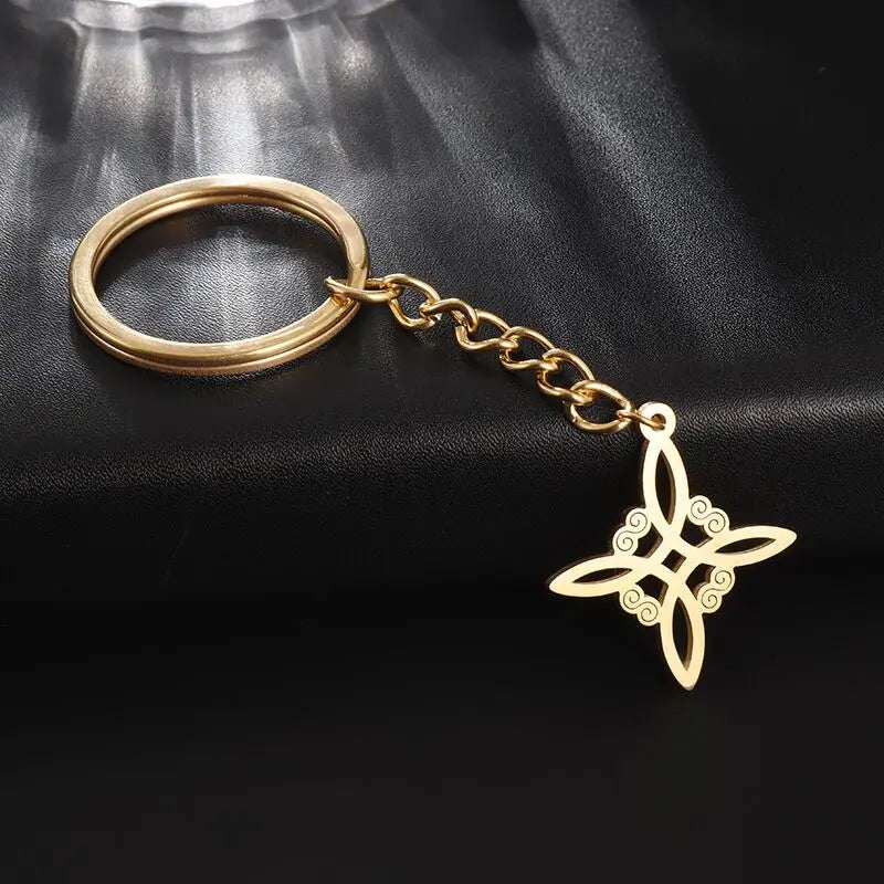 Witchcraft Witch Knot Necklace - Irish Trinity Knot Triple Spiral Pendant, Stainless Steel Ankh Cross Pentagram Amulet Jewelry