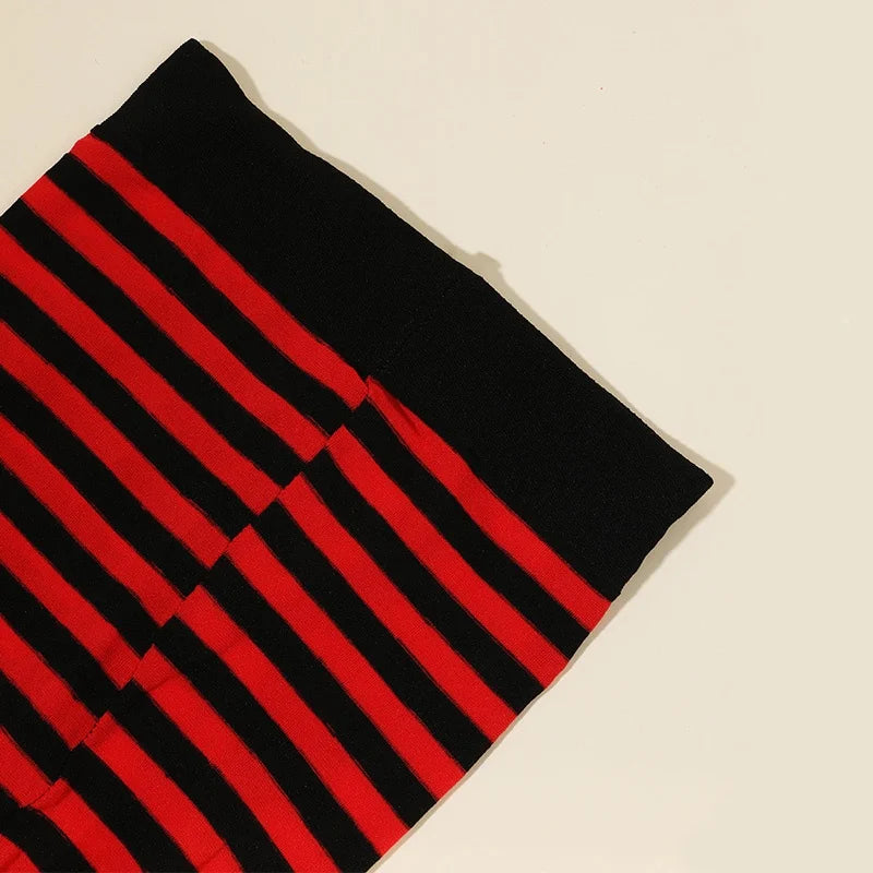 Goth Punk Women’s Rainbow Striped Pantyhose – High Waist Slim Leggings for Halloween Christmas Cosplay