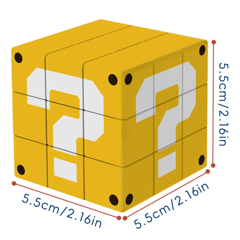 ZIINA STAR 3x3 Question Mark Speed Cube – Yellow Puzzle Cube for Adults and Birthday Gifts