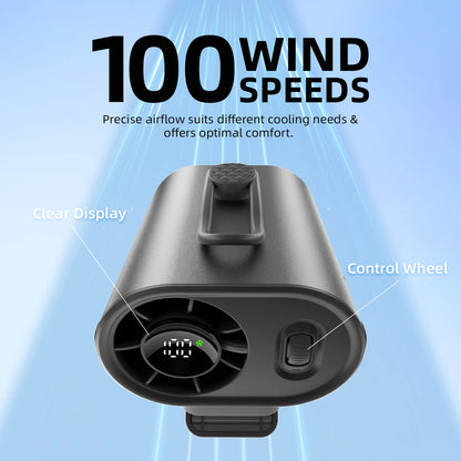 3600mAh Waist Fan Portable Rechargeable Cooling Fan – 11m/s High Wind Speed, 360° Adjustable 100-Level Airflow, 9H Long Battery Life for Outdoor Travel, Stroller & Sports Use