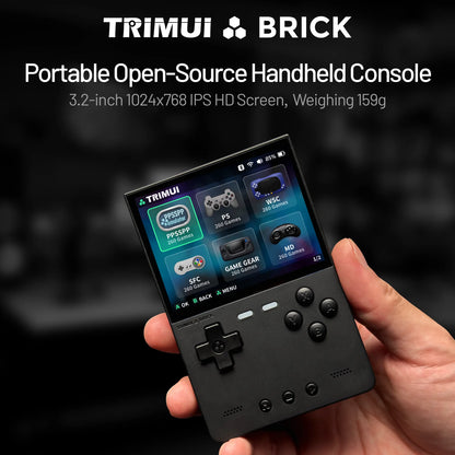 TRIMUI BRICK Handheld Game Console – 3.2'' IPS Screen, Linux System, LED Lighting, Metal Back Panel, Free Keycap Gifts