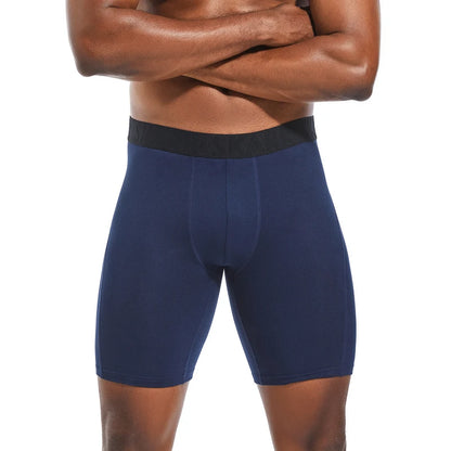Men’s Long Boxer Briefs – Fashion Polyester Stretch Underwear, Comfortable Sexy Fit Performance Boxer Shorts for Men