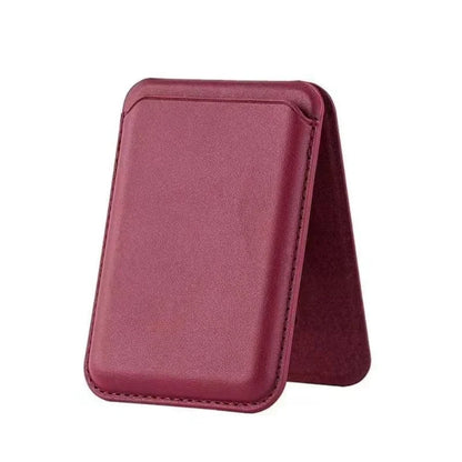 Strong Magnetic Leather Wallet Case with Hidden Stand for MagSafe – Card Holder Cover for iPhone 15 Pro Max, 14 & 13 Pro Max