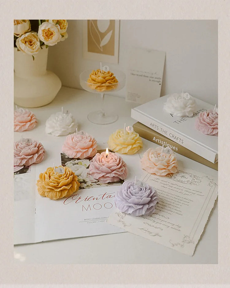 Peony Flower Scented Candle - Perfect Gift Decoration for Mother's Day & Birthdays