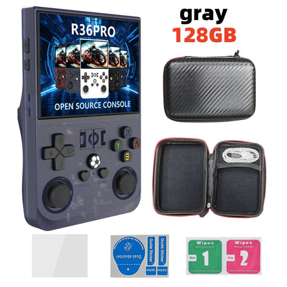 Open Source R36 PRO Retro Handheld Game Console 3.5" IPS Screen Linux Portable Player with 128GB Games