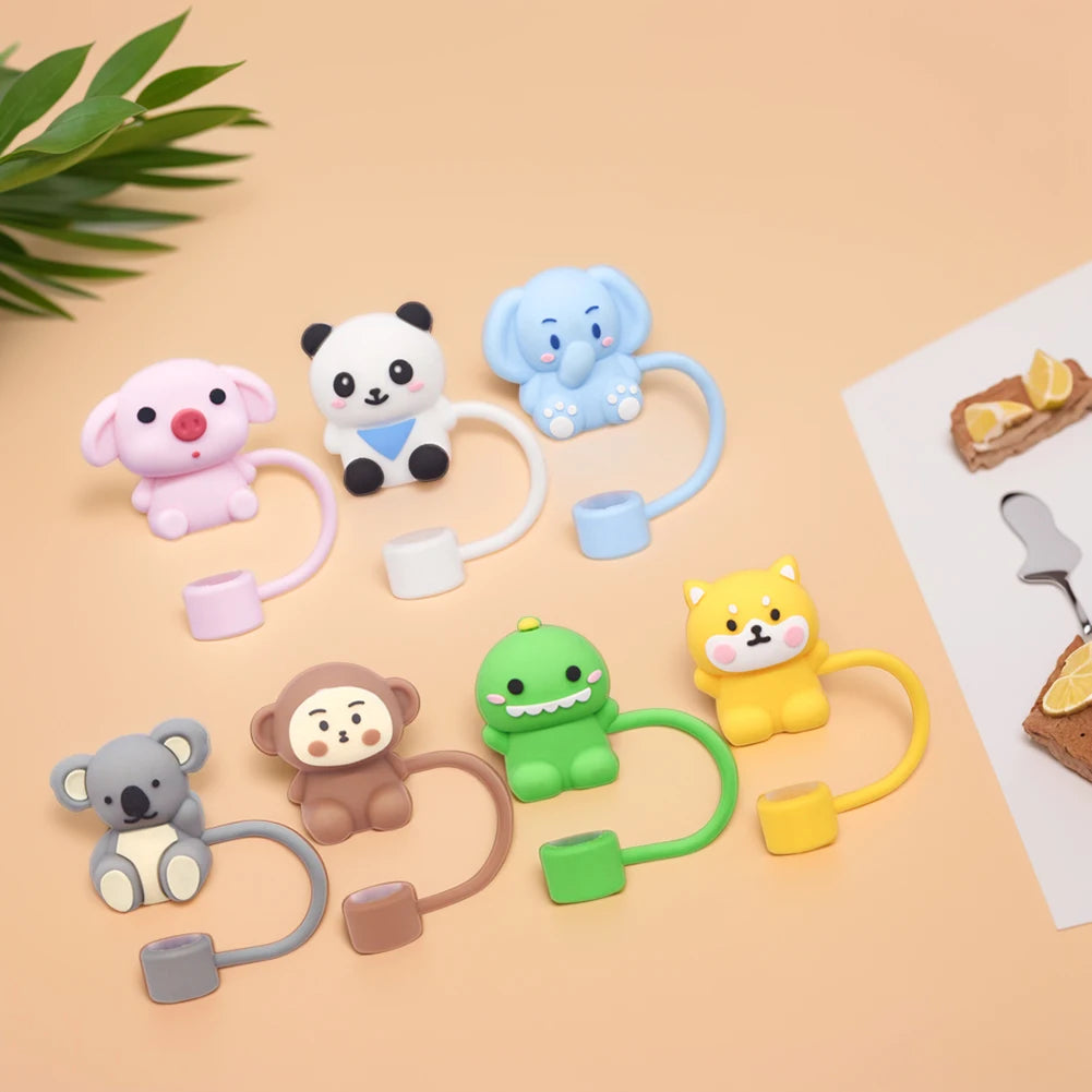 10mm Silicone Straw Covers – Animal Toppers & Spill Stoppers for Stanley 30/40oz Tumbler Accessory