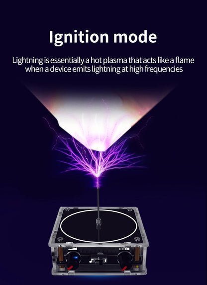 Music Tesla Coil Bluetooth/AUX – Dual Mode Music Box with Touchable Artificial Lightning, Audio Input for Science Experiments