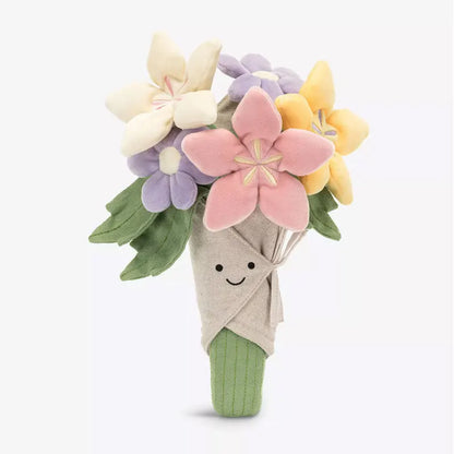 Holding Flowers Plush Toy – Eternal Flower Bouquet Gift for Proposal, Graduation, Valentine's & Birthday