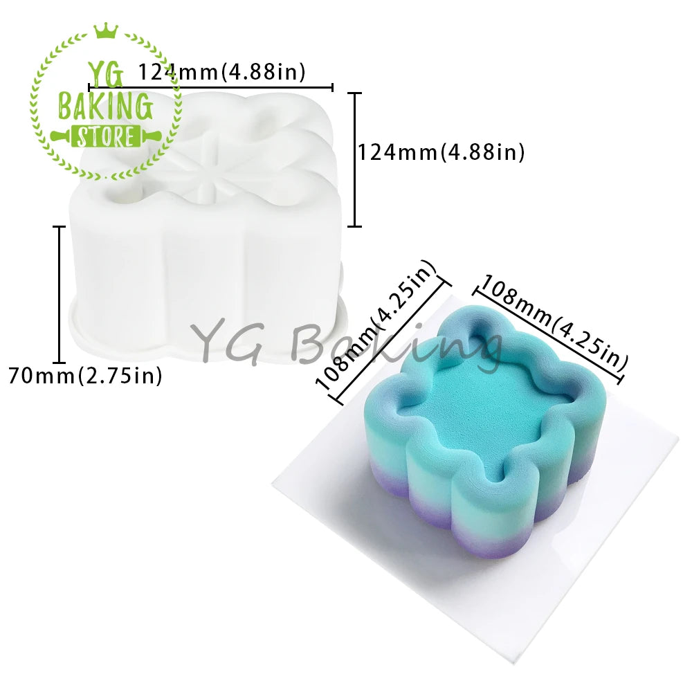 Dorica Silicone Dessert Mold — Single Bento Round, Heart, Square & Star Pudding, Mousse & Chocolate Baking Pan for DIY Cakes and Pastries