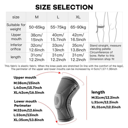 Silicone Knee Brace Compression Sleeve – Patella Support Knee Pads for Running & Sports