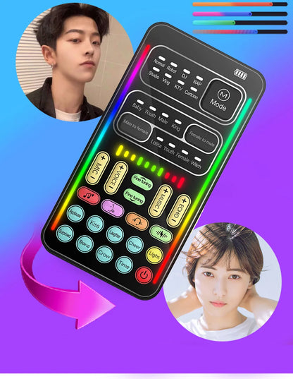 New i9 Portable Handheld Voice Changer – Mini Sound Card with 8 Multi-Functional Sound Effects
