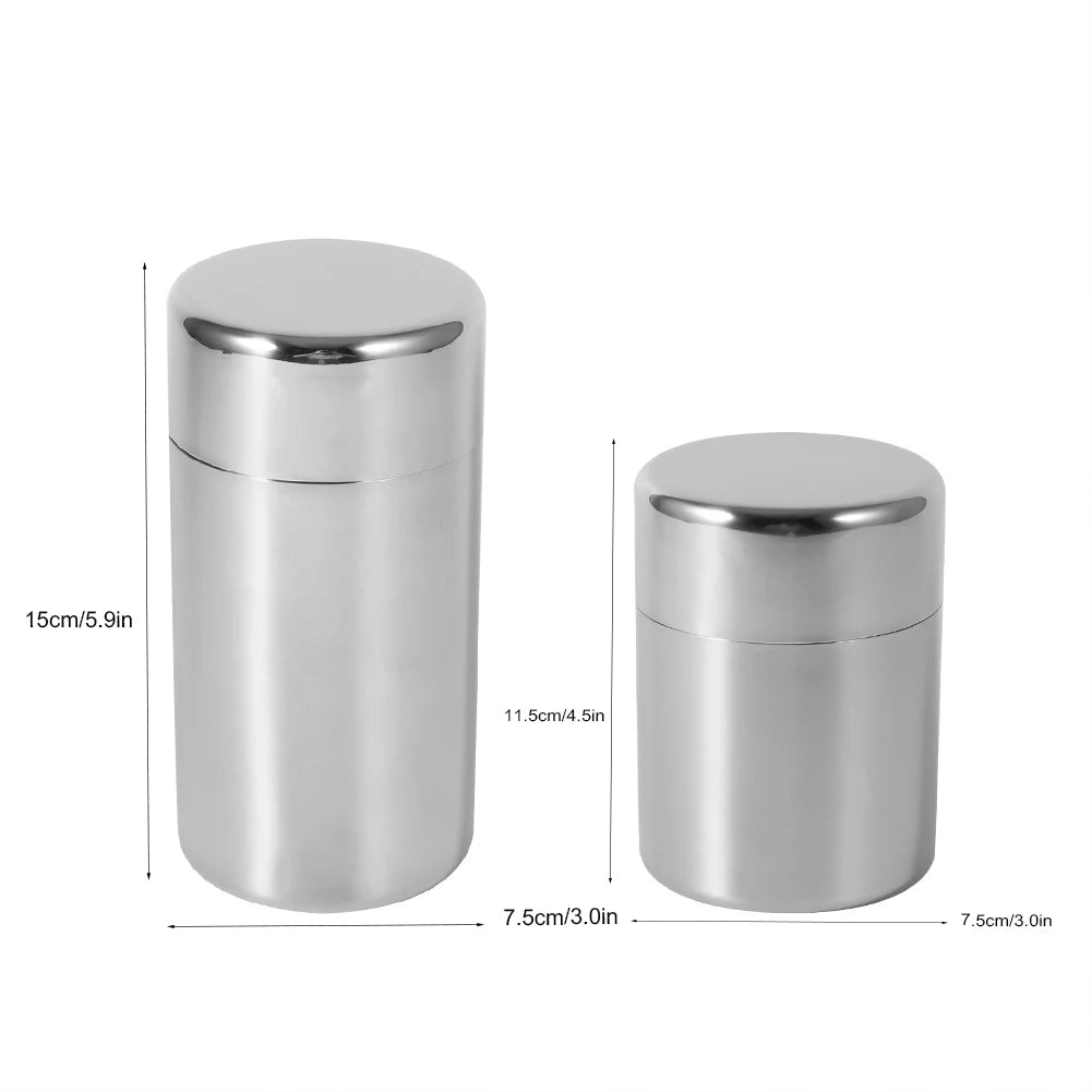 Stainless Steel Tea Leaf Canisters — Kitchen Storage Containers for Tea, Coffee & Sugar