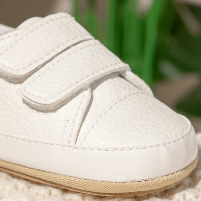 Classic Baby Casual Sneakers – Vintage PU Leather, Soft Rubber Sole, Slip-Resistant Infant Shoes in 4 Colors