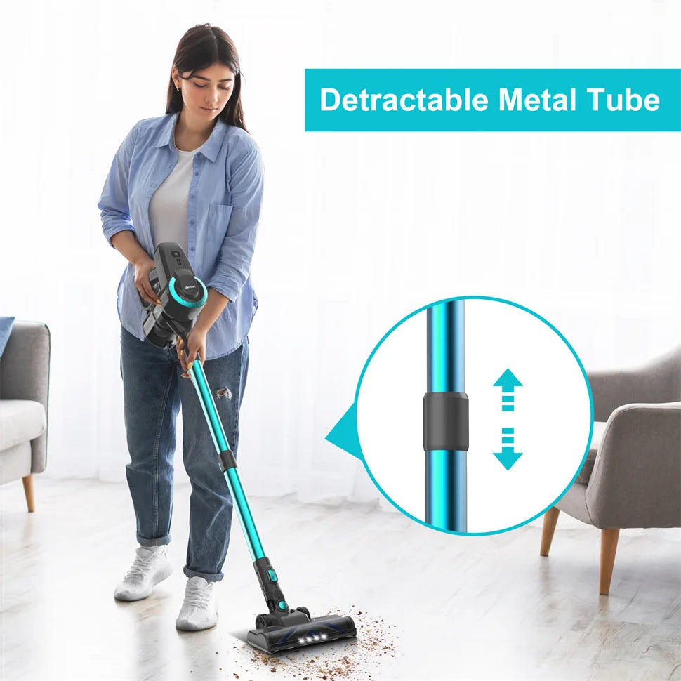 YISORA N300 Cordless Stick Vacuum Cleaner – 20Kpa Suction, Ultra Lightweight for Carpet, Hard Floors, Car & Pet Hair