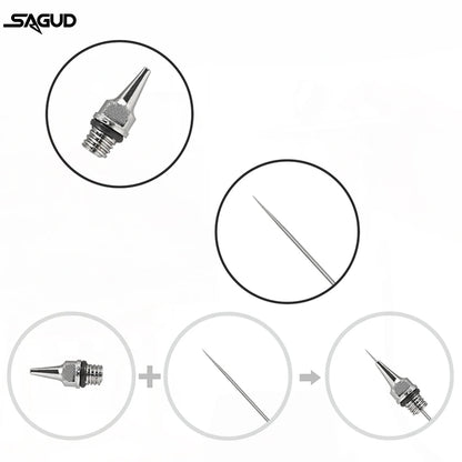 Airbrush Nozzle & Needle Replacement Kit – 0.2/0.3/0.5mm Repair Accessories for Various Airbrush Models