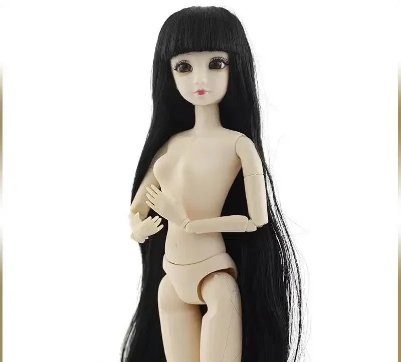 30cm BJD Doll 12-Joint 1/6 Girl Toy — Dress, 3D Eyes, Clothes & Shoes, Kids Gift for Girls