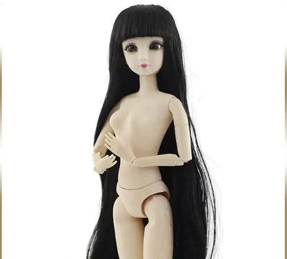 30cm BJD Doll 12-Joint 1/6 Girl Toy — Dress, 3D Eyes, Clothes & Shoes, Kids Gift for Girls