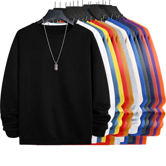 Unisex Plush Hoodie Sweatshirt - Loose Solid Color Pullover for Men & Women, Thick Spring Autumn Winter Top