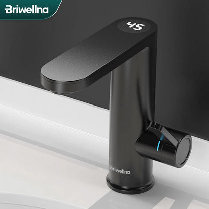 Briwellna Electric Water Heater Faucet - 2-in-1 Basin Tap Tankless Instant Hot Water Geyser 220V for Home Use