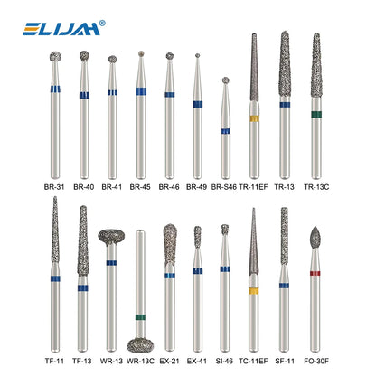 5pcs Dental Diamond Burs Drill FG 1.6mm – High-Speed Handpiece Burs for Polishing & Whitening