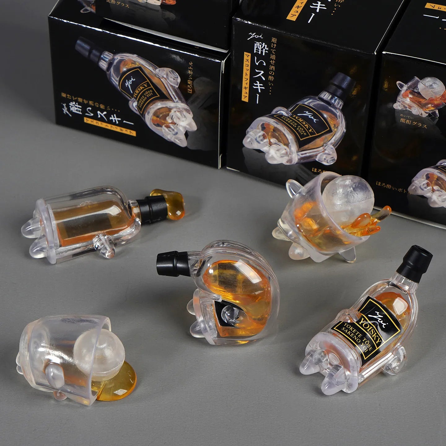 Qualia Whisky Bottle Mascot Figure - Cute Anime Gashapon Blind Box Mini Resin Desk Ornament Collectible Toy