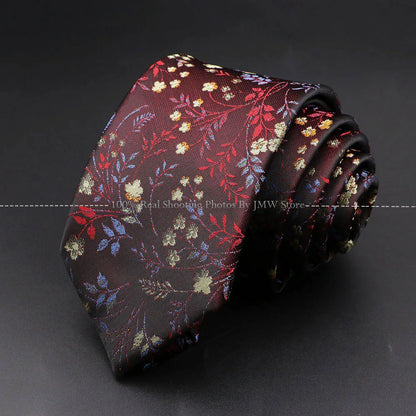 Men’s Wedding Floral Necktie - Wave Fireworks Meteor Flower Design Tie for Groom, Business & Formal Accessories Gift