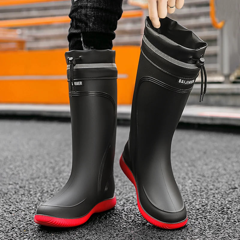 Men’s Waterproof Rain Shoes – Four-Season Non-Slip Soft Sole Outdoor Work & Water Boots