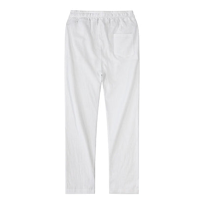 Men's Cotton Linen Pants – Breathable Solid Color Trousers for Autumn, Fitness & Streetwear, S-3XL