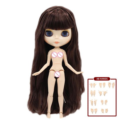 ICY DBS Blyth Doll – 1/6 BJD Customized Nude Joint Body, White Skin Glossy & Matte Face, 30cm Girl Toy Gift