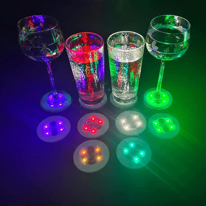 LED Coaster Sticker – Battery-Powered Luminous Glass & Bottle Pads for Bars, Parties, and Drink Decor