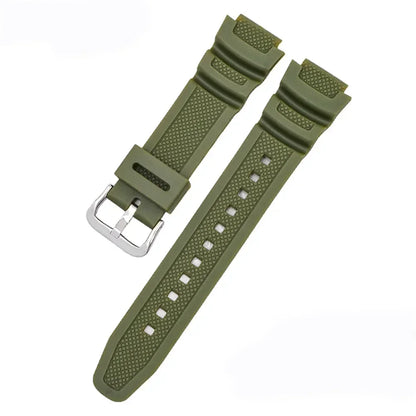 18mm Silicone Watch Strap for Casio G-Shock - Replacement Rubber Band for AE-1000W, AQ-S810W, SGW-400H, W-735H and Compatible Models