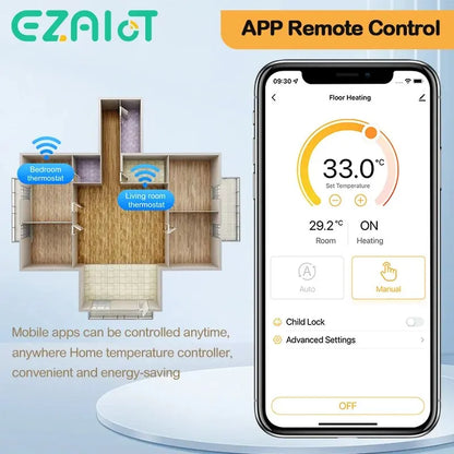 Tuya Smart WiFi Thermostat – Remote Controller for Water, Electric & Gas Floor Heating with Google Home & Alexa Compatibility