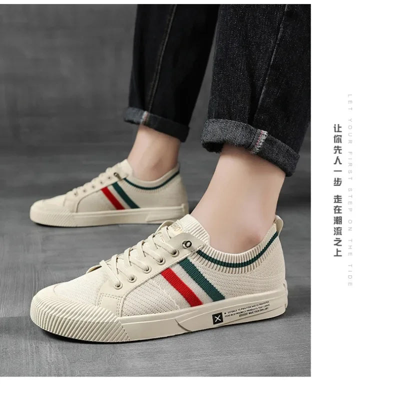 Luxury Men's Casual Sneakers – Fashionable Breathable Mesh Walking Loafers, Outdoor Flats Zapatos Para Hombres