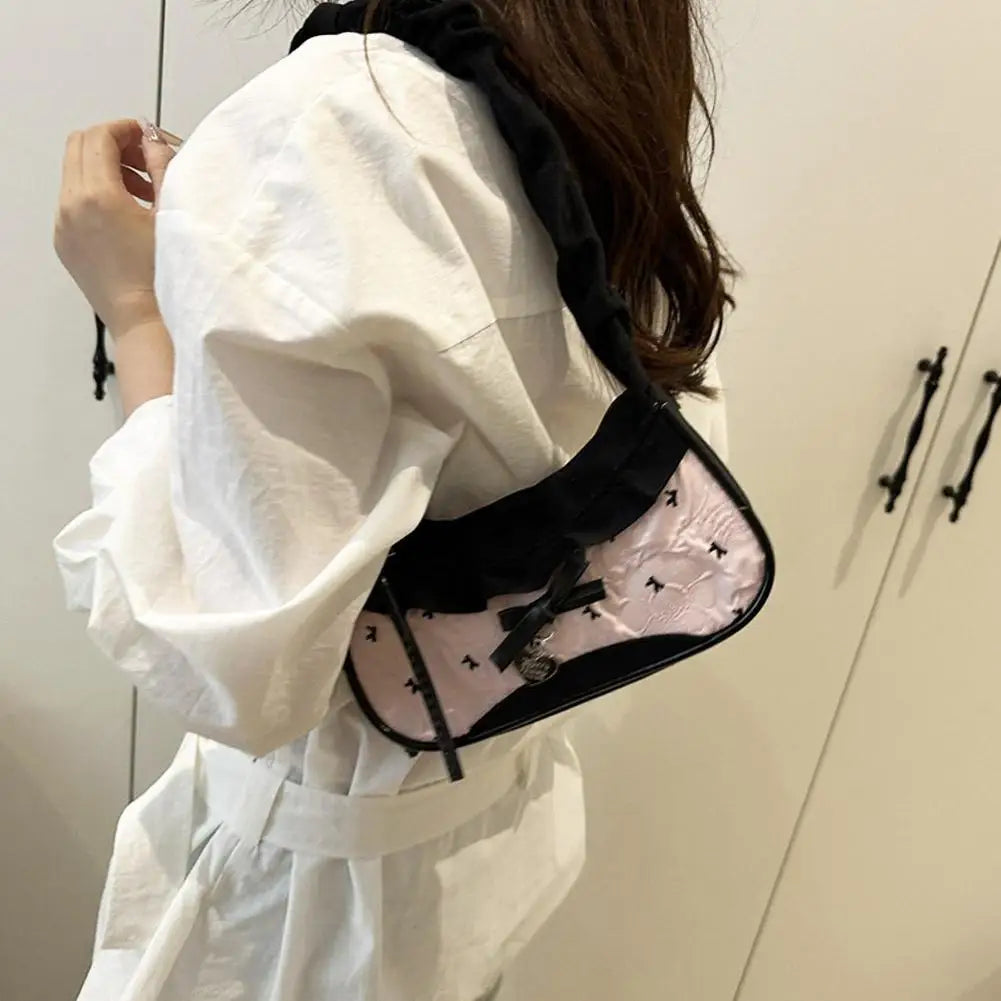 Grid Mini Handbag - Adjustable Strap Handheld Crossbody Commuter Underarm Shoulder Bag