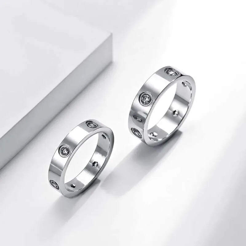 Gold-Plated Cubic Zirconia Love Ring — Promise & Wedding Band for Women