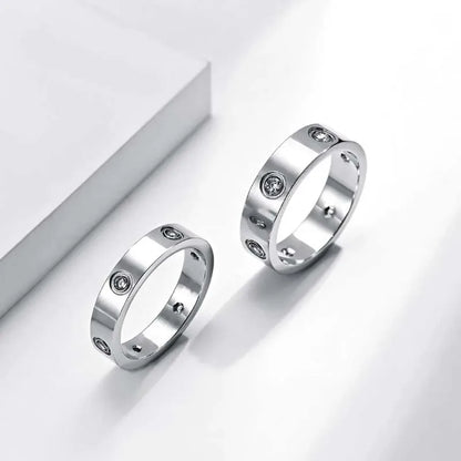 Gold-Plated Cubic Zirconia Love Ring — Promise & Wedding Band for Women