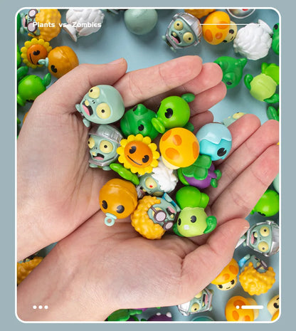 Plants vs Zombies Q Version Mini Figures – Random 4-Style Plant & Zombie Toys for Collection