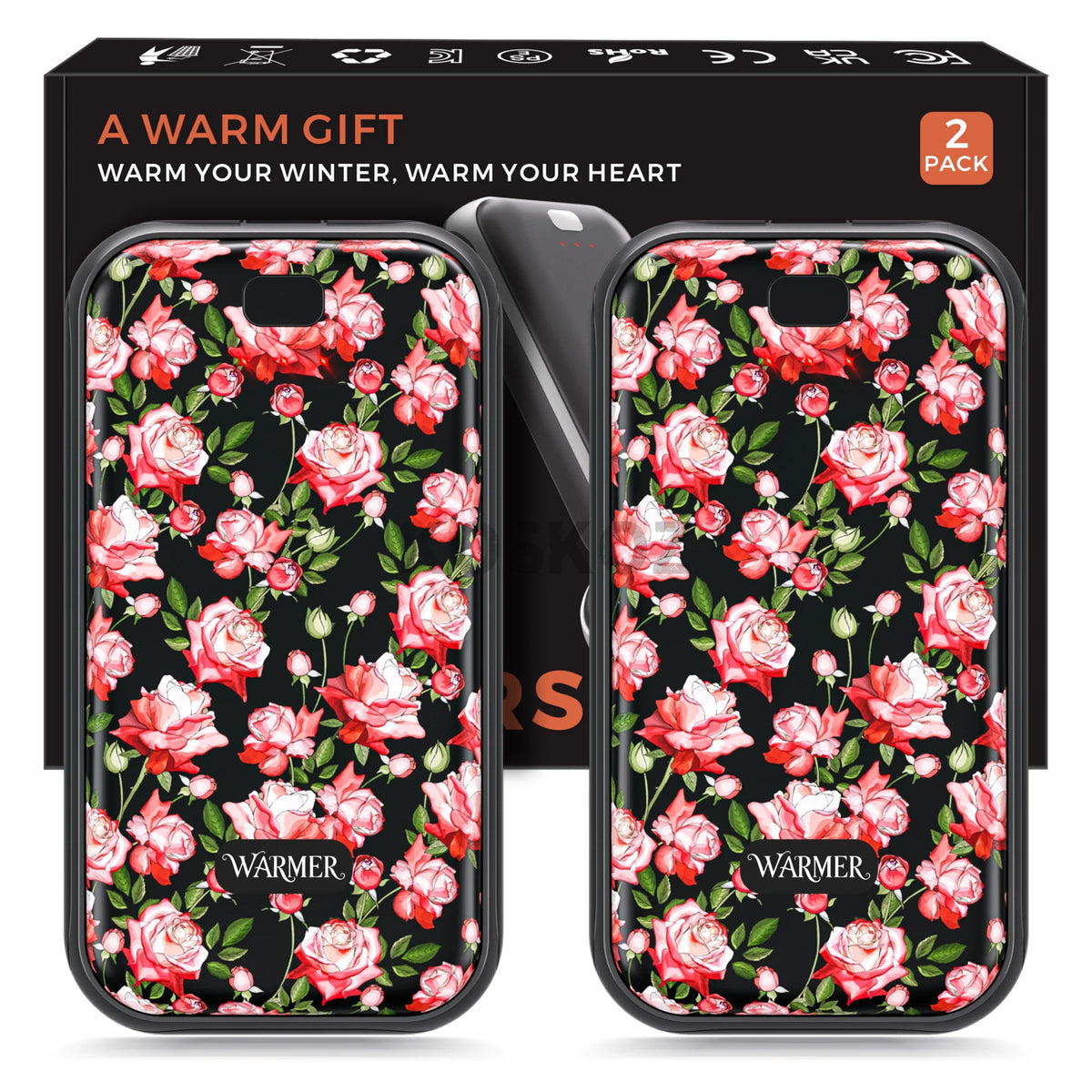 Rechargeable Hand Warmers 2-Pack - Slim USB-C Pocket Heaters with 3 Adjustable Heat Settings for Camping & Outdoor Use