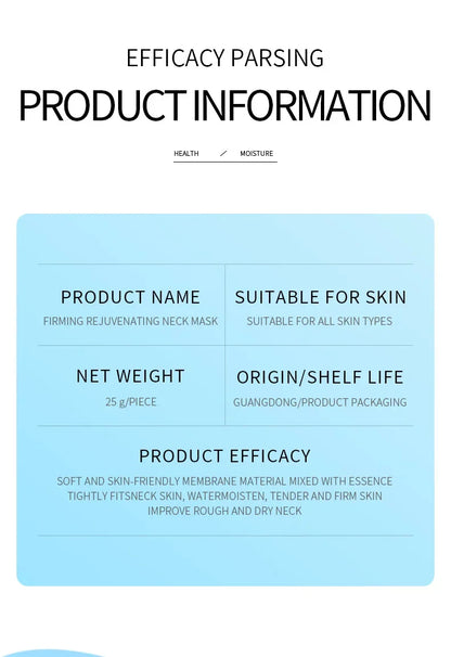 10pcs SADOER Hyaluronic Acid Neck Masks – Collagen Firming & Moisturizing Skincare for Neck