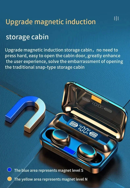 F9 5C TWS Wireless Bluetooth Earbuds – Waterproof Headphones with Digital Display & Large-Capacity Charging Case