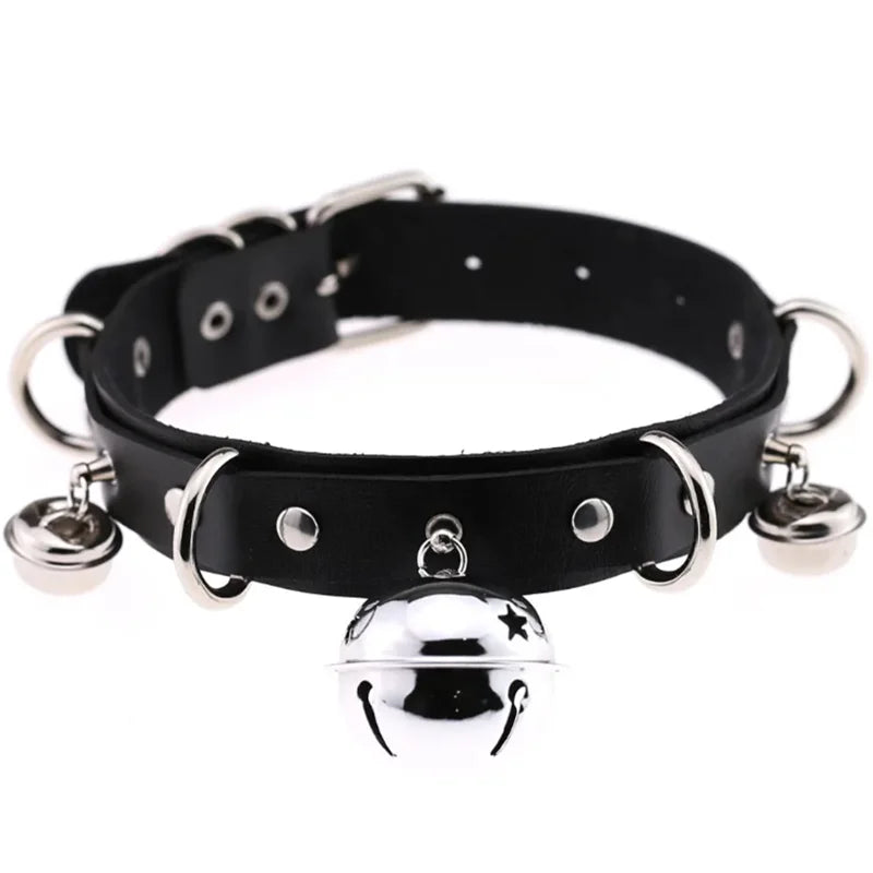 Harajuku Gothic Spike Rivet Star Choker Necklace – Black Bowknot PU Lace Leather Y2K Hip Hop Rock Jewelry for Girls