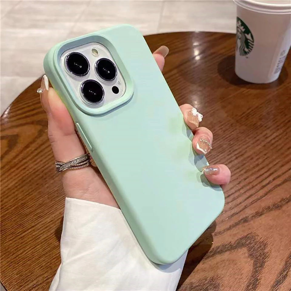 Liquid Silicone iPhone Case – Soft Shockproof Back Cover for iPhone 16/15/14/13/12/11 Pro Max